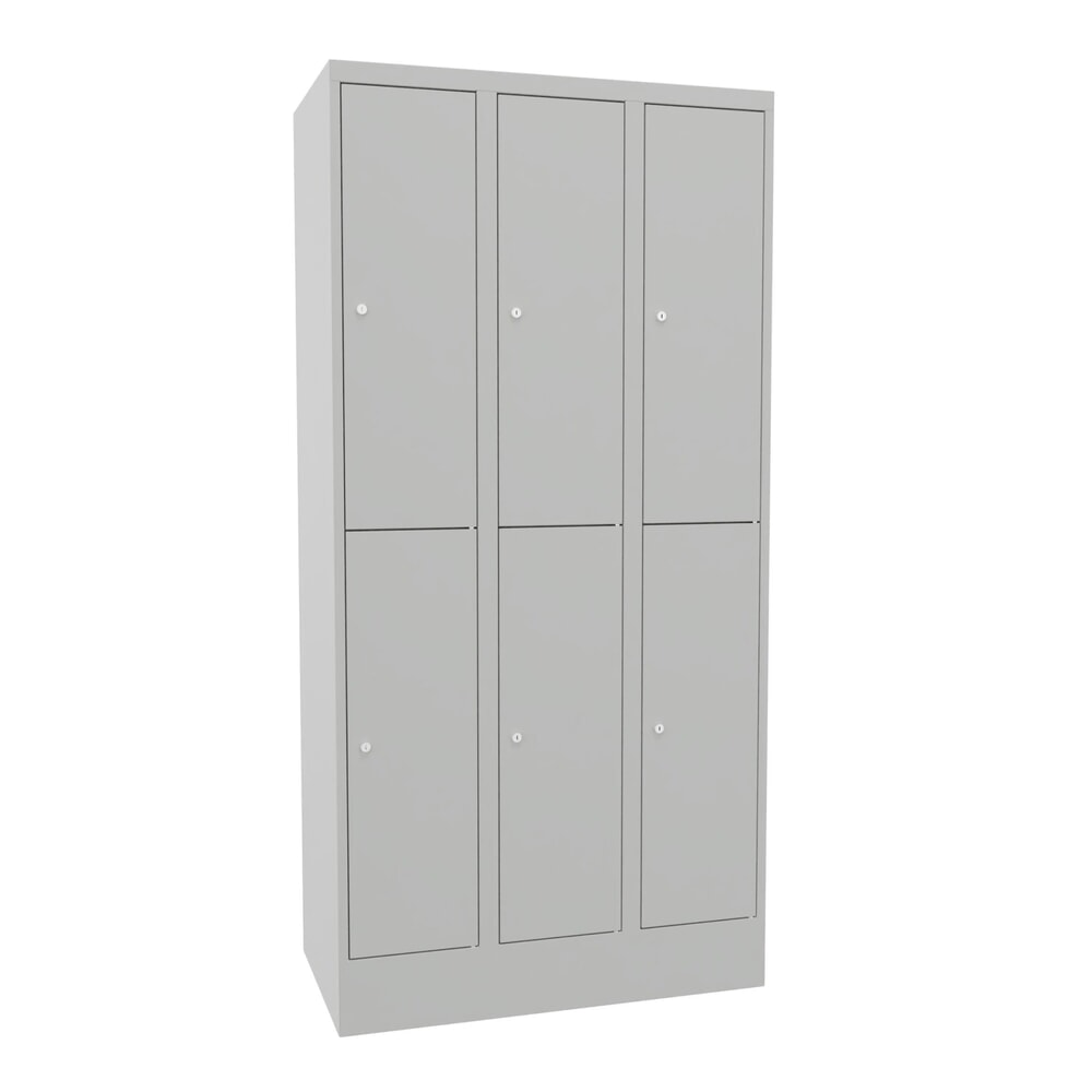 Numéro de l'image du produit 1: Meuble coffre-fort PAVOY, 3 x 2 compartiments, H x l x P 1 850 x 930 x 500 mm, gris clair, gris clair