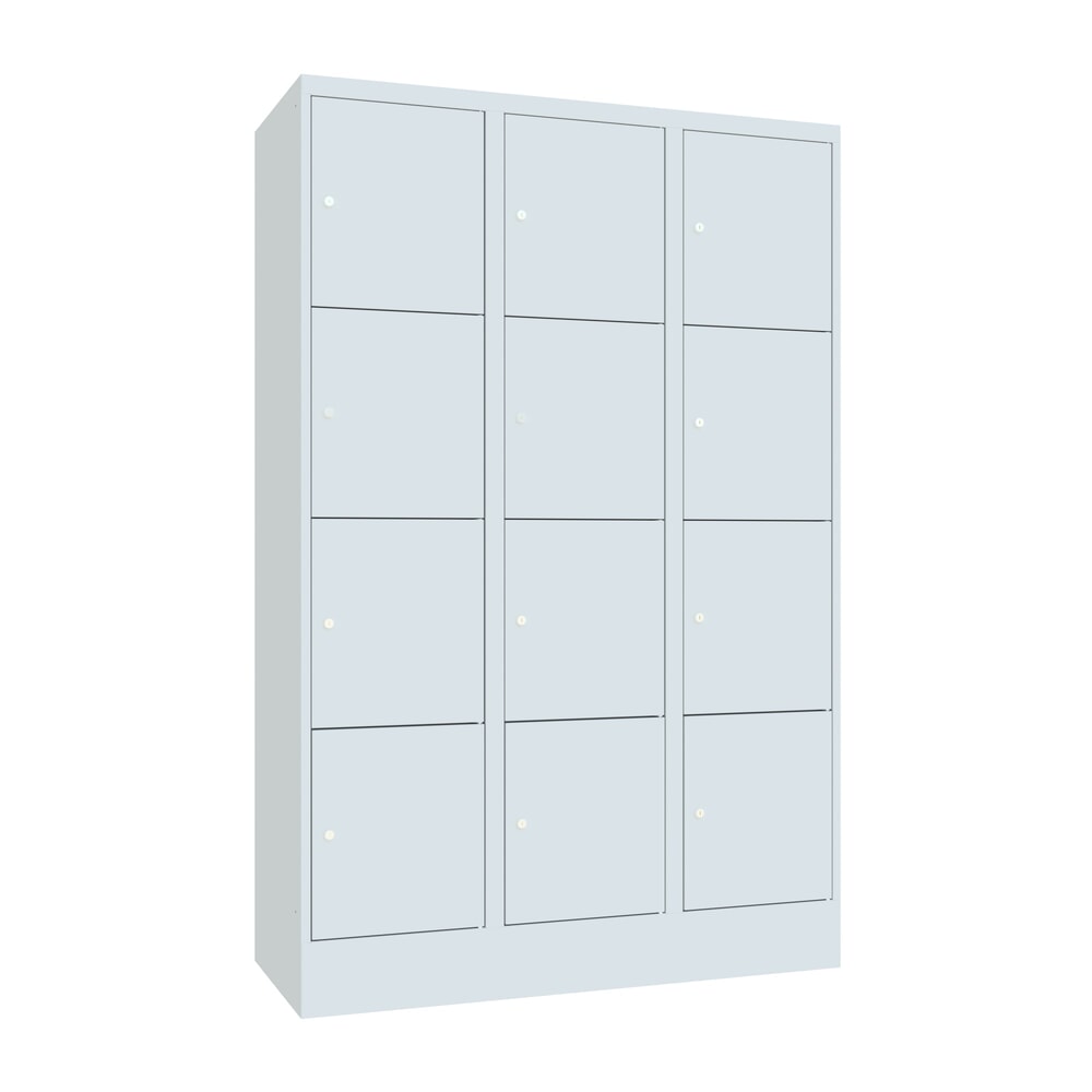Numéro de l'image du produit 1: Meuble coffre-fort PAVOY, 3 x 4 compartiments, H x l x P 1 850 x 1 230 x 500 mm, gris clair, gris clair