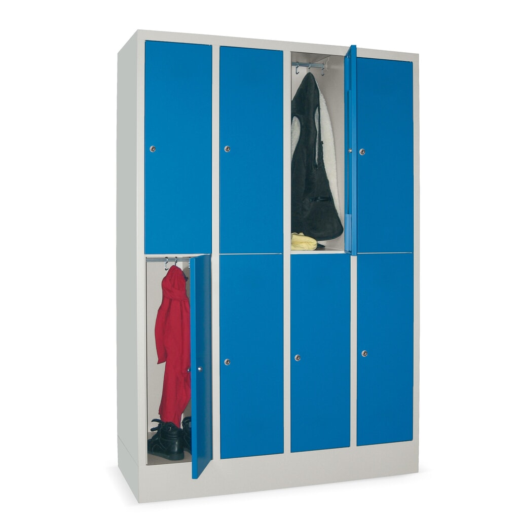 Meuble coffre-fort PAVOY, 4 x 2 compartiments, H x l x P 1 850 x 1 230 x 500 mm, rouge rubis, gris clair N° de l'image du produit 1 : Meuble coffre-fort PAVOY, 4 x 2 compartiments, H x l x P 1 850 x 1 230 x 500 mm, rouge rubis, gris clair