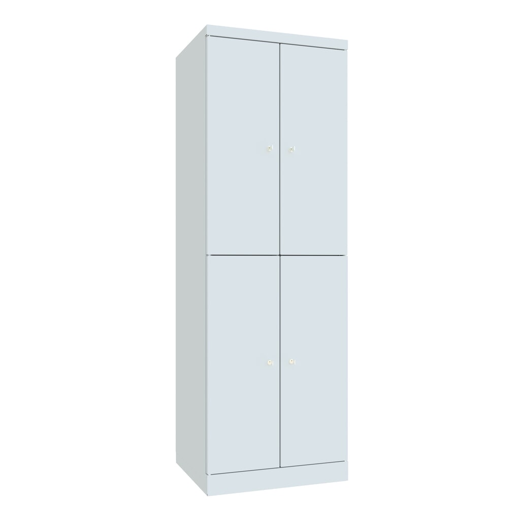 N° de l'image du produit 1 : Meuble coffre-fort PAVOY avec portes battantes, 2 x 2 compartiments, H x l x P 1 800 x 600 x 500 mm, gris clair, gris clair