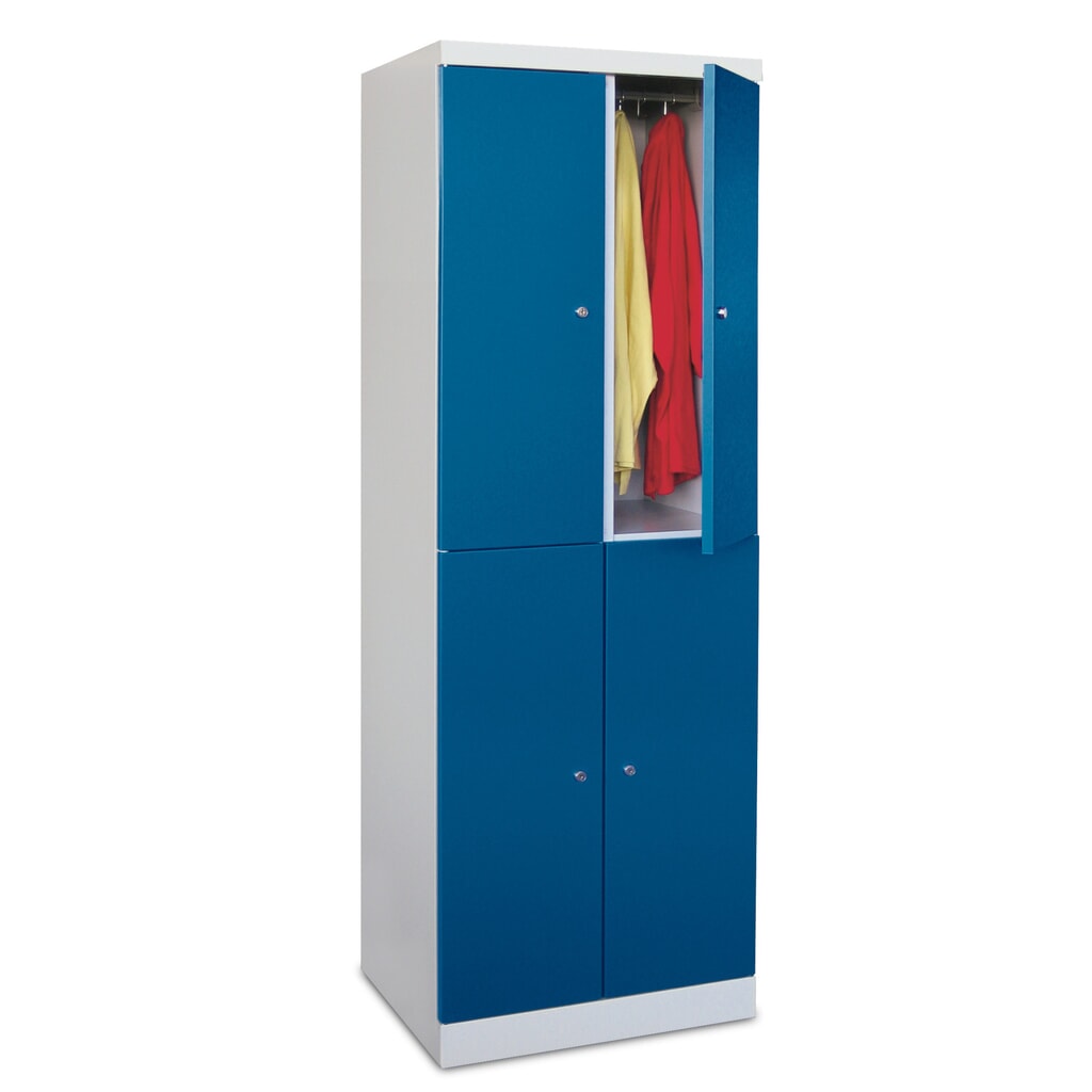 Meuble coffre-fort PAVOY avec portes battantes, 2 x 2 compartiments, H x l x P 1 800 x 600 x 500 mm, rouge feu, gris clair N° de l'image du produit 2 : Meuble coffre-fort PAVOY avec portes battantes, 2 x 2 compartiments, H x l x P 1 800 x 600 x 500 mm, rouge feu, gris clair