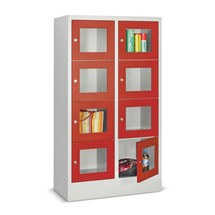 N° de l'image du produit 1 : Meuble coffre-fort PAVOY avec regard, 2 x 4 compartiments, H x l x P 1 518 x 630 x 500 mm, gris clair, gris clair