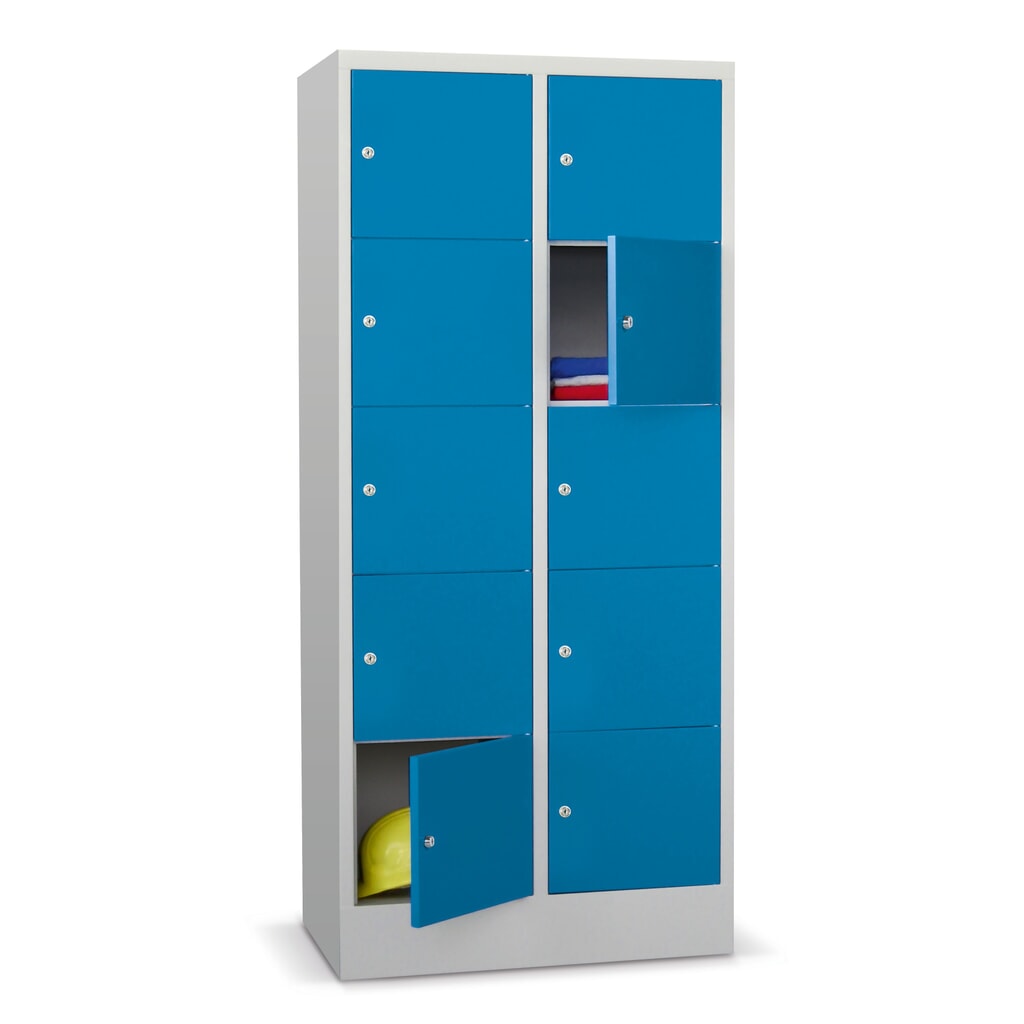 N° de l'image du produit 1 : Meuble coffre-fort PAVOY avec serrure à cylindre, 2 x 2 compartiments, H x l x P 855 x 630 x 500 mm, gris clair, gris clair