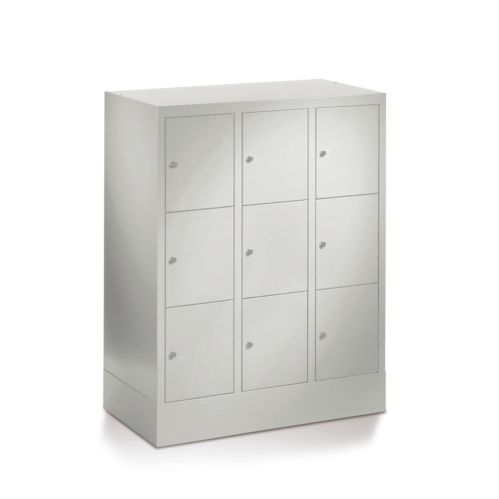Numéro de l'image du produit 1: Meuble coffre-fort PAVOY avec serrure à cylindre, 3 x 3 compartiments, H x l x P 1 187 x 930 x 500 mm, gris clair, gris clair