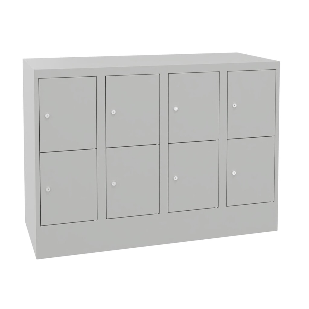 Meuble coffre-fort PAVOY avec serrure à cylindre, 4 x 2 compartiments, H x l x P 855 x 1 230 x 500 mm, gris clair, gris clair N° de l'image du produit 1 : Meuble coffre-fort PAVOY avec serrure à cylindre, 4 x 2 compartiments, H x l x P 855 x 1 230 x 500 mm, gris clair, gris clair