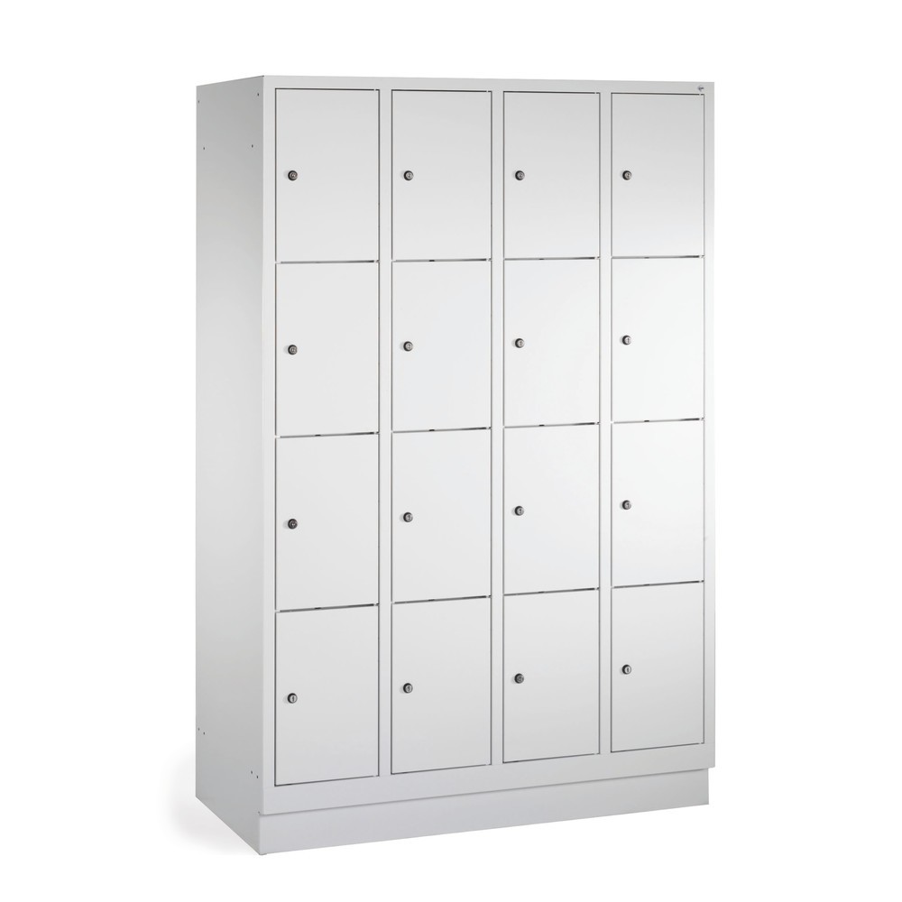 Numéro de l'image du produit 1: Meuble coffre-fort PAVOY avec serrure à cylindre, 4 x 2 compartiments, H x l x P 855 x 1 230 x 500 mm, rouge feu, gris clair