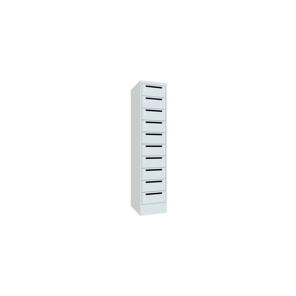 Numéro de l'image du produit 2: Meuble de tri du courrier PAVOY, 1 x 10 compartiments, H x l x P 1 850 x 430 x 500 mm, gris clair, gris clair