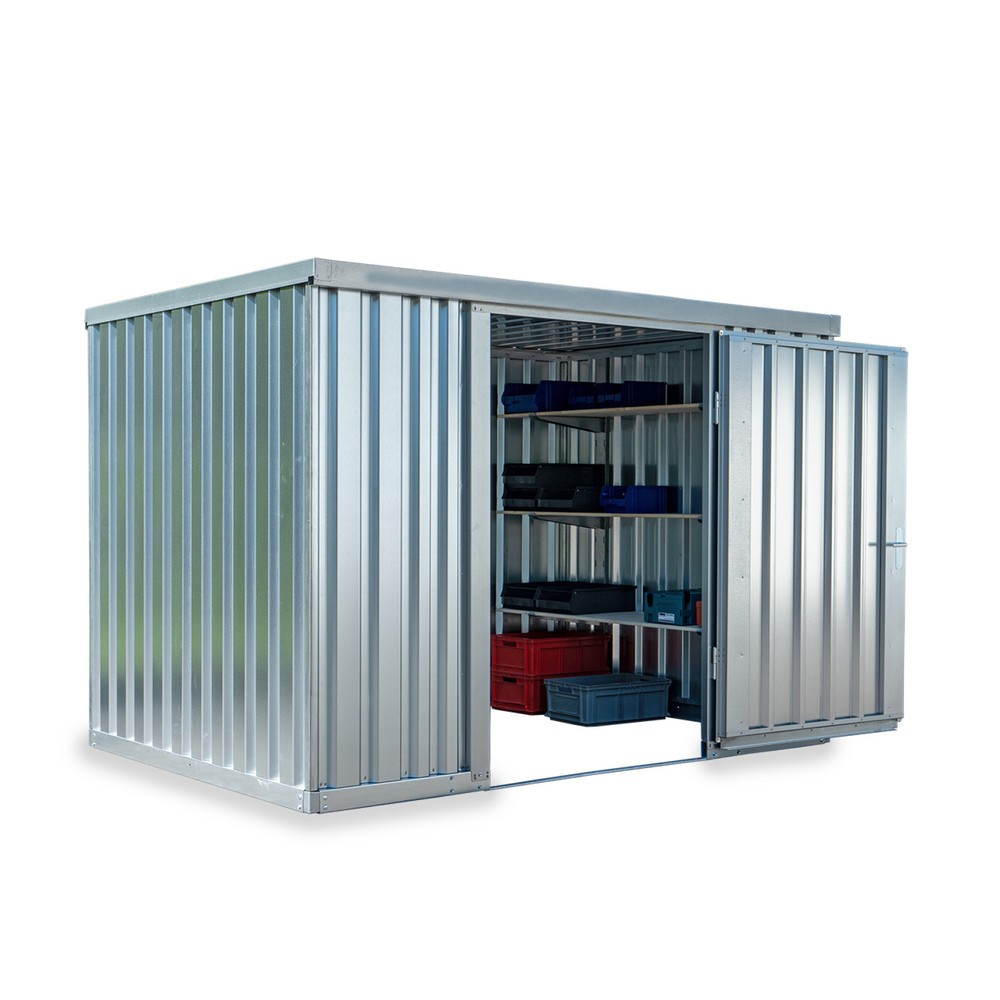 Numéro de l'image du produit 1: Conteneur matériau module unique, HxLxP 2,150 x 3,050 x 2,170 mm, démonté, sans plancher en bois, galvanisé