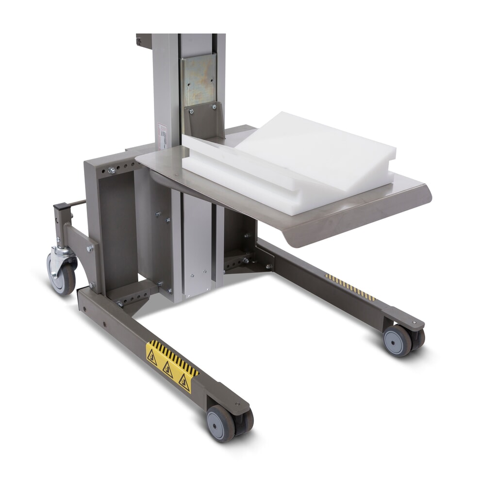 Monte-charge HOVMAND avec plate-forme en acier inoxydable + bloc en V, zone de levage 140-1 340 mm, capacité de charge 60 kg N° de l'image du produit 2 : Monte-charge HOVMAND avec plate-forme en acier inoxydable + bloc en V, zone de levage 140-1 340 mm, capacité de charge 60 kg