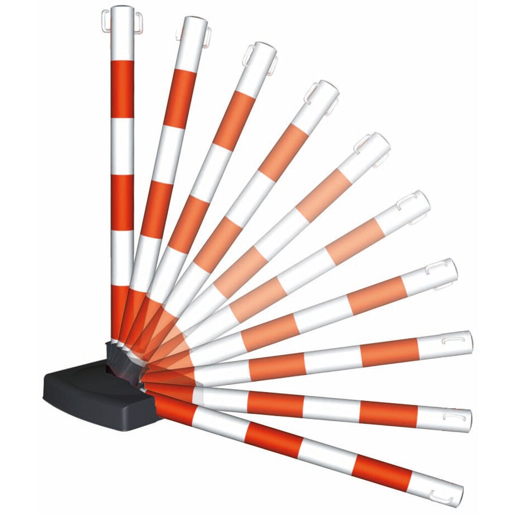 MORAVIA Kit de potelets à chaîne GUARDA-Flex, 4 poteaux + chaîne de 10 m, rouge/blanc N° de l'image du produit 2 : MORAVIA Kit de potelets à chaîne GUARDA-Flex, 4 poteaux + chaîne de 10 m, rouge/blanc