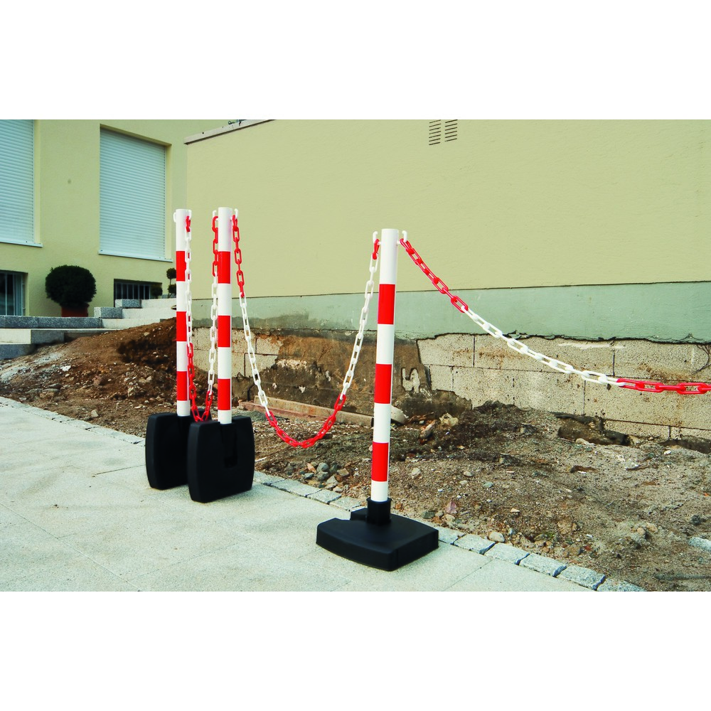 Numéro de l'image du produit 3: MORAVIA Kit de potelets à chaîne GUARDA-Flex, 4 poteaux + chaîne de 10 m, rouge/blanc