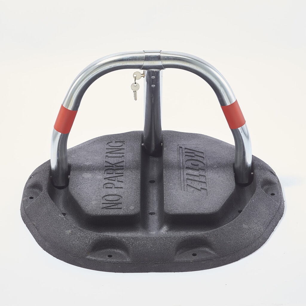 N° de l'image du produit 5 : MOTTEZ Barrière de parking en caoutchouc moulé avec serrure