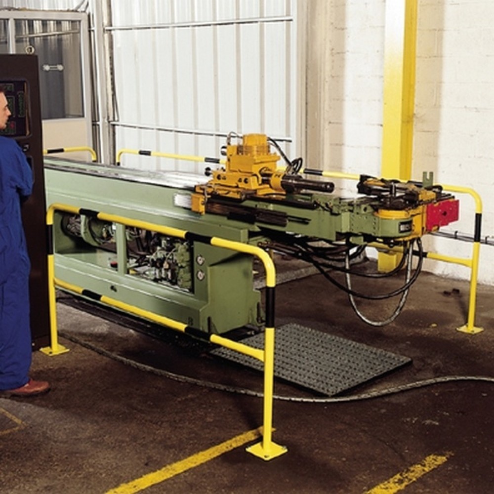 Numéro de l'image du produit 2: MOTTEZ Barrière de protection sur platine, longueur 1 000 mm, hauteur 1 000 mm, jaune-noir