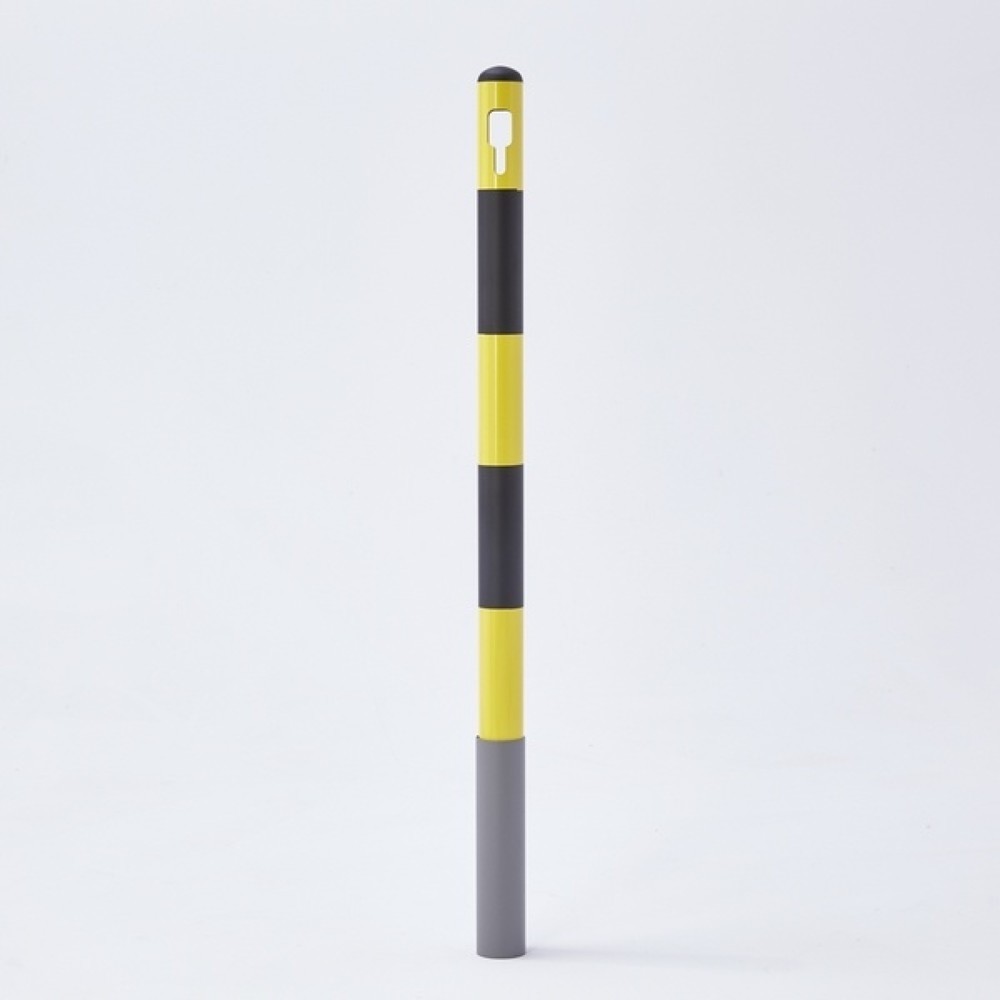 Numéro de l'image du produit 1: MOTTEZ Potelet métallique, hauteur 1 000 mm, jaune-noir