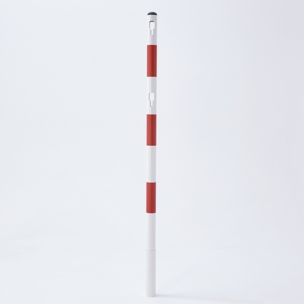 N° de l'image du produit 1 : MOTTEZ Potelet métallique, hauteur 1 500 mm, blanc-rouge