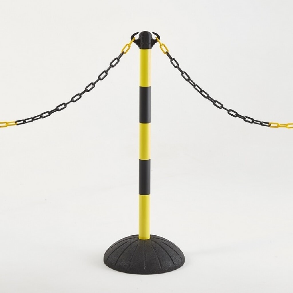 MOTTEZ Potelet Pro avec support en caoutchouc, jaune et noir Illustration du produit: MOTTEZ Potelet Pro avec support en caoutchouc, jaune et noir