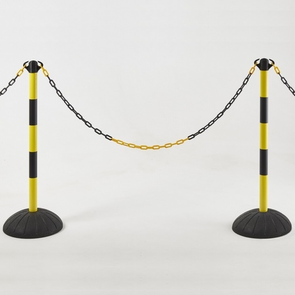 MOTTEZ Potelet Pro avec support en caoutchouc, jaune et noir N° de l'image du produit 2 : MOTTEZ Potelet Pro avec support en caoutchouc, jaune et noir