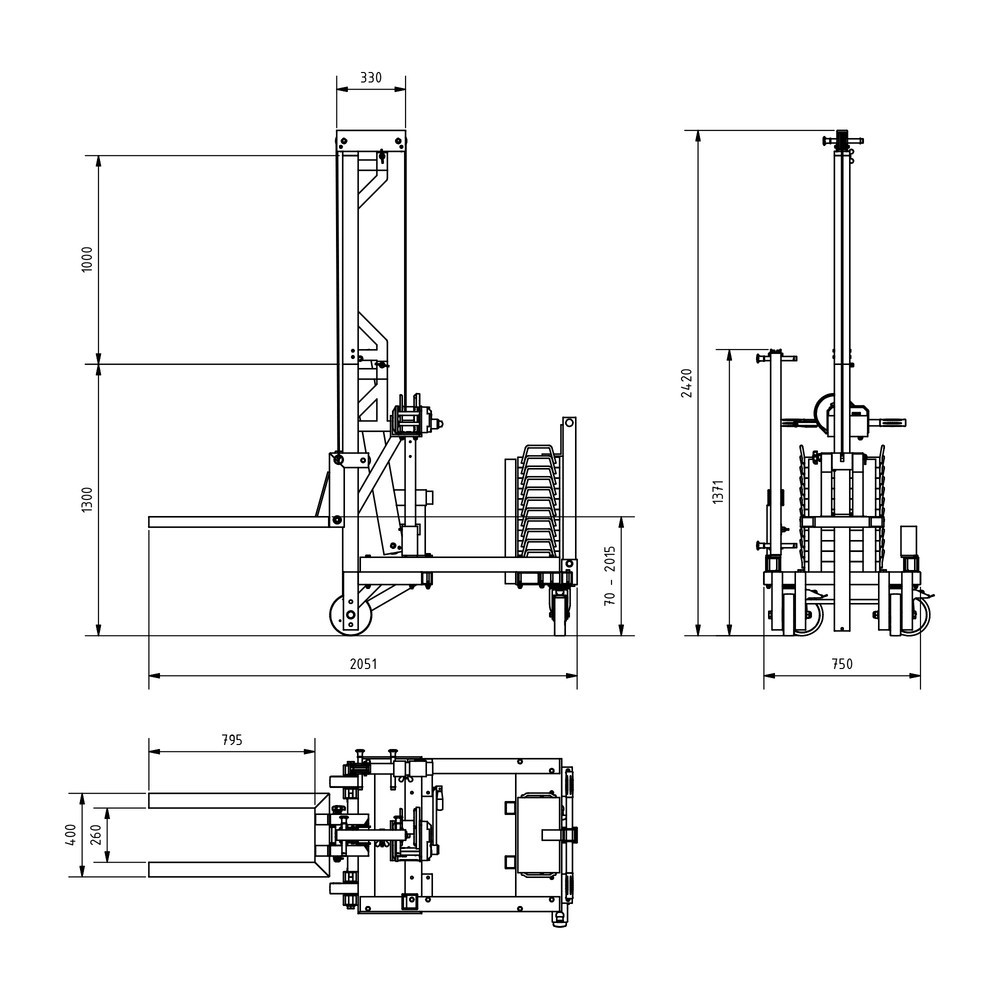 Numéro de l'image du produit 6: Multilift en aluminium SCHILLING, capacité de charge 250 kg, avec contrepoids