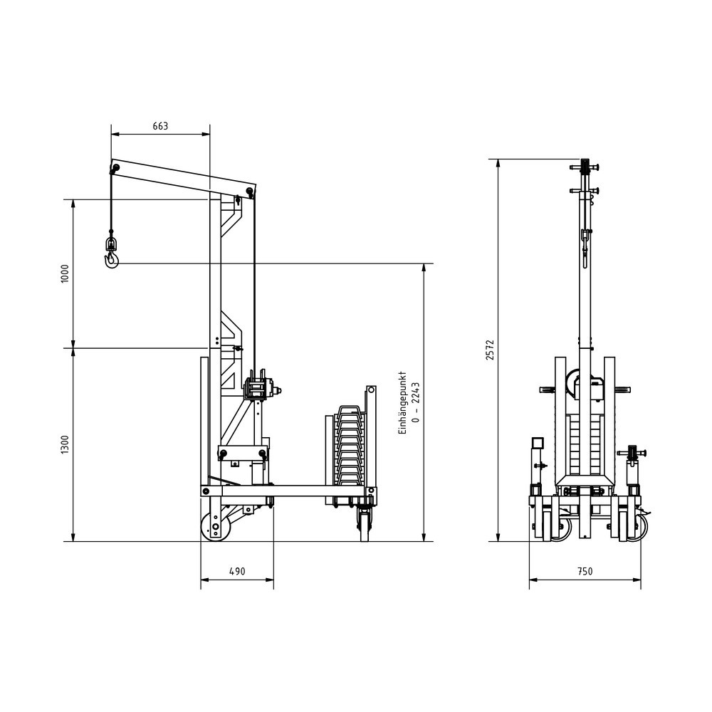 Numéro de l'image du produit 7: Multilift en aluminium SCHILLING, capacité de charge 250 kg, avec contrepoids