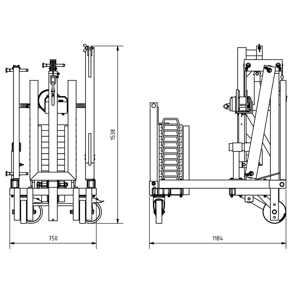 Numéro de l'image du produit 8: Multilift en aluminium SCHILLING, capacité de charge 250 kg, avec contrepoids