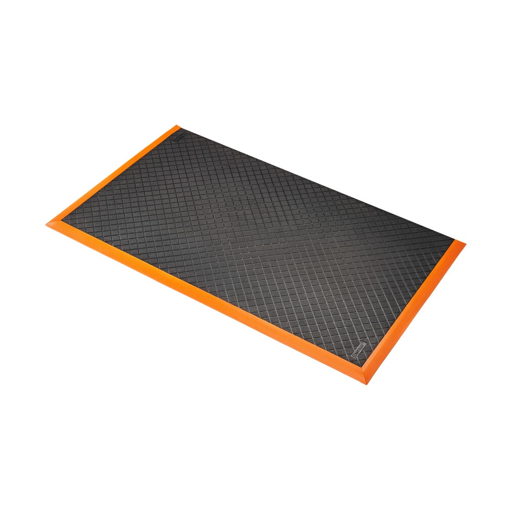 Tapis anti-fatigue NoTrax Safety Stance Solid™, l x L 660 x 1 020 mm, noir/orange Illustration du produit: Tapis anti-fatigue NoTrax Safety Stance Solid™, l x L 660 x 1 020 mm, noir/orange