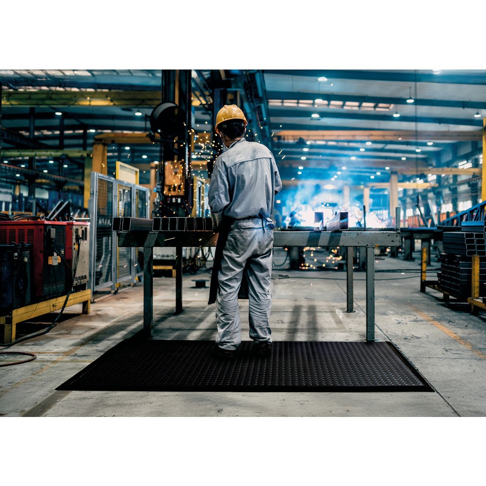 Numéro de l'image du produit 4: NoTrax Tapis de soudage pour poste de travail Diamond Flex™ Nitrile, lxP 970 x 1 630 mm, noir