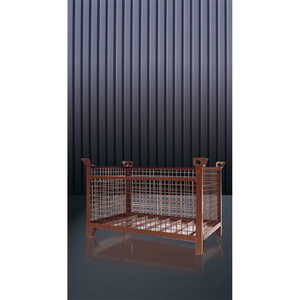 N° de l'image du produit 3 : Palette empilable à caisse grillagée industrielle Eichinger®, 1 500 kg, long. x larg. x haut. 1 000 x 800 x 750 mm, brun chocolat