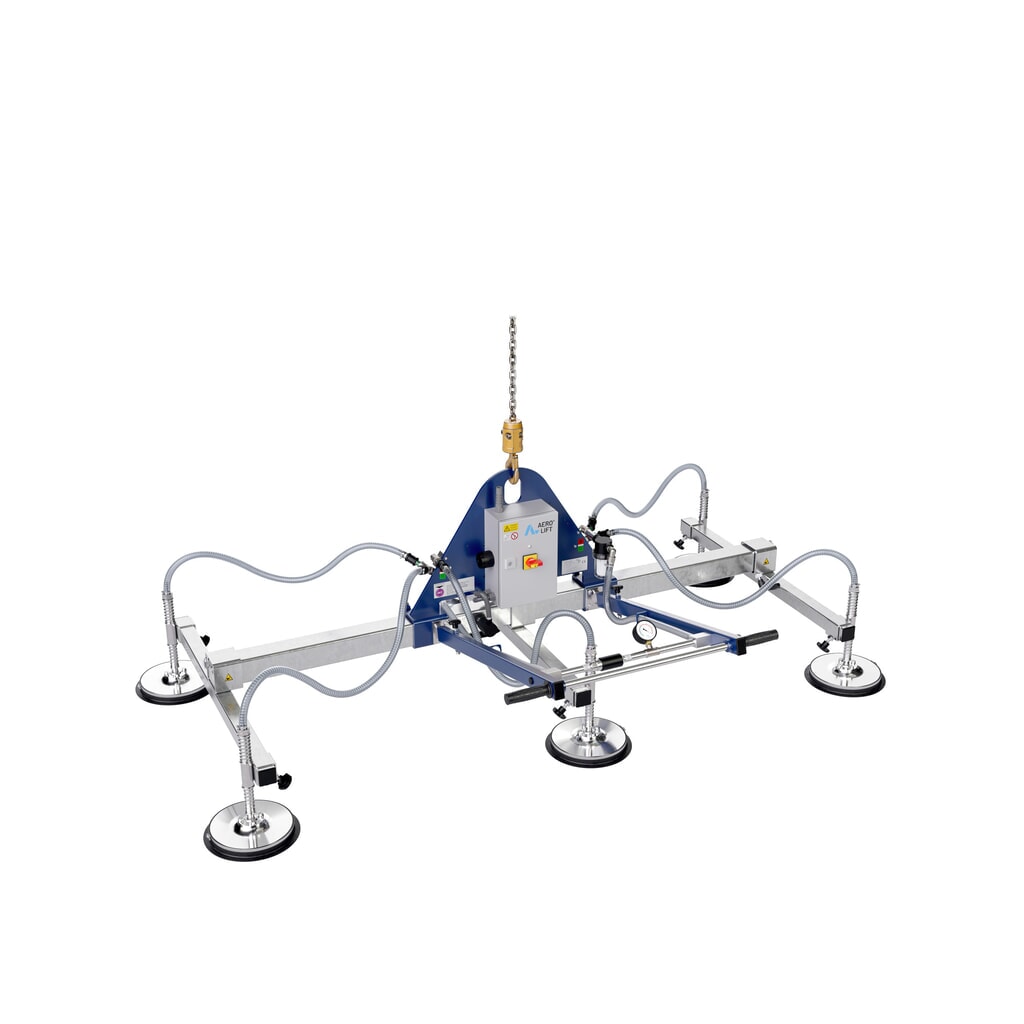 Palonnier à ventouses AERO-LIFT®, avec 4 plaques-ventouse, capacité de charge 150 kg Illustration du produit: Palonnier à ventouses AERO-LIFT®, avec 4 plaques-ventouse, capacité de charge 150 kg