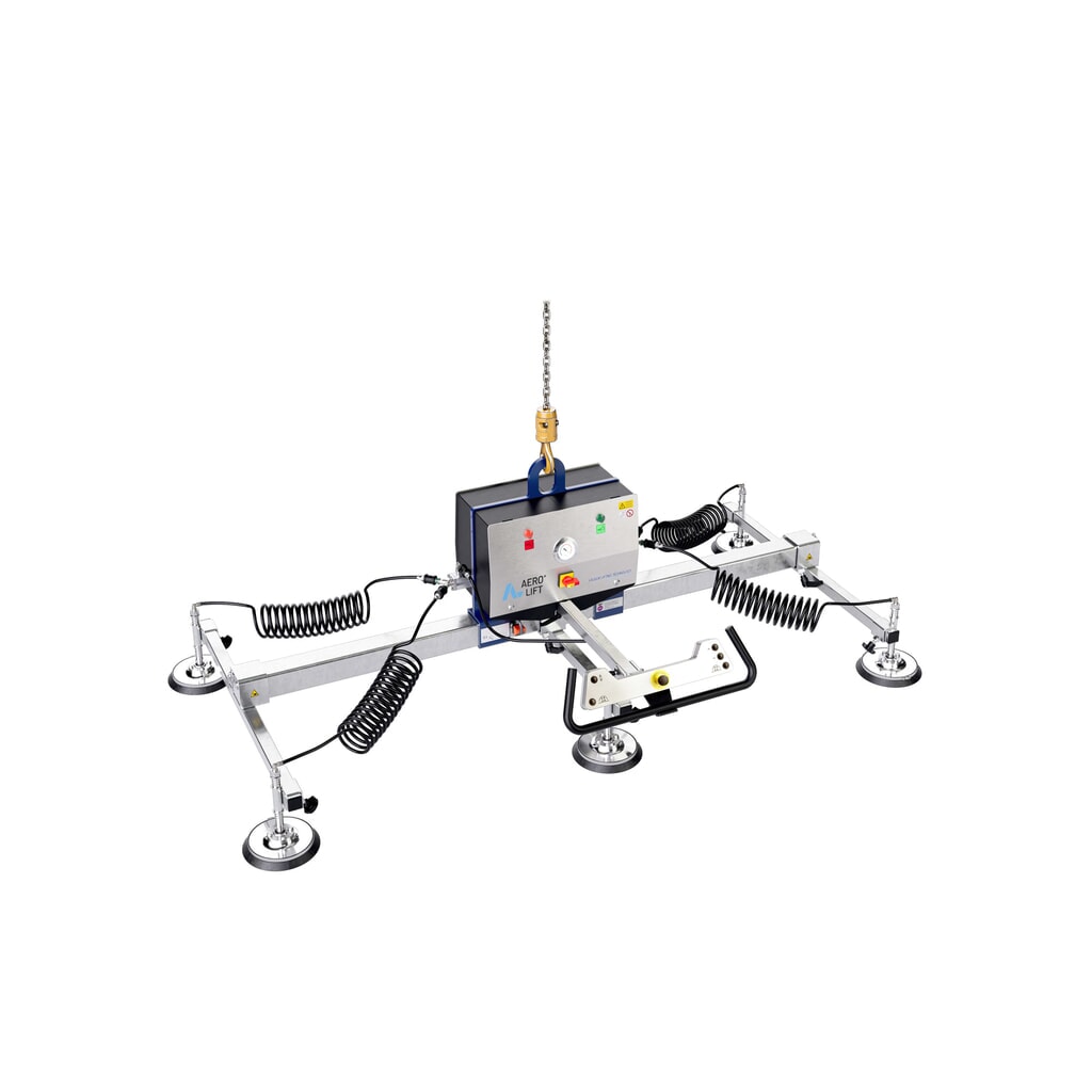 Palonnier à ventouses AERO-LIFT® ADVANCE, avec 6 plaques-ventouse, capacité de charge 150 kg Illustration du produit: Palonnier à ventouses AERO-LIFT® ADVANCE, avec 6 plaques-ventouse, capacité de charge 150 kg
