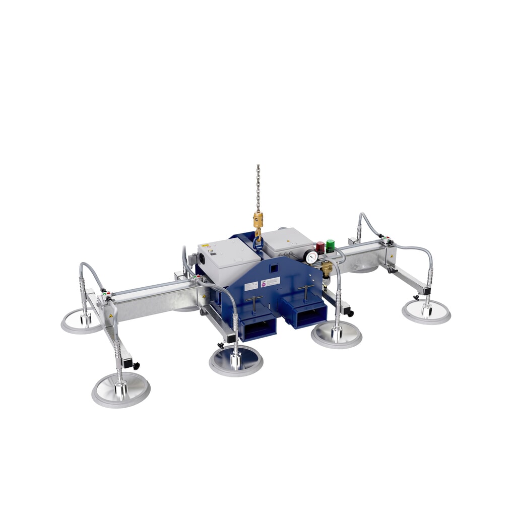 Palonnier à ventouses AERO-LIFT® AERO-SELECT, avec 4 plaques-ventouse, capacité de charge 150 kg, longueur de traverses 2 000 mm Illustration du produit: Palonnier à ventouses AERO-LIFT® AERO-SELECT, avec 4 plaques-ventouse, capacité de charge 150 kg, longueur de traverses 2 000 mm