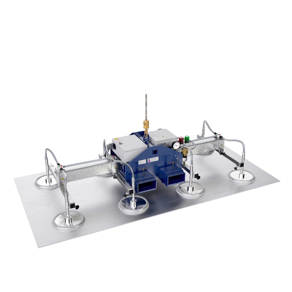 N° de l'image du produit 2 : Palonnier à ventouses AERO-LIFT® AERO-SELECT, avec 4 plaques-ventouse, capacité de charge 150 kg, longueur de traverses 2 000 mm