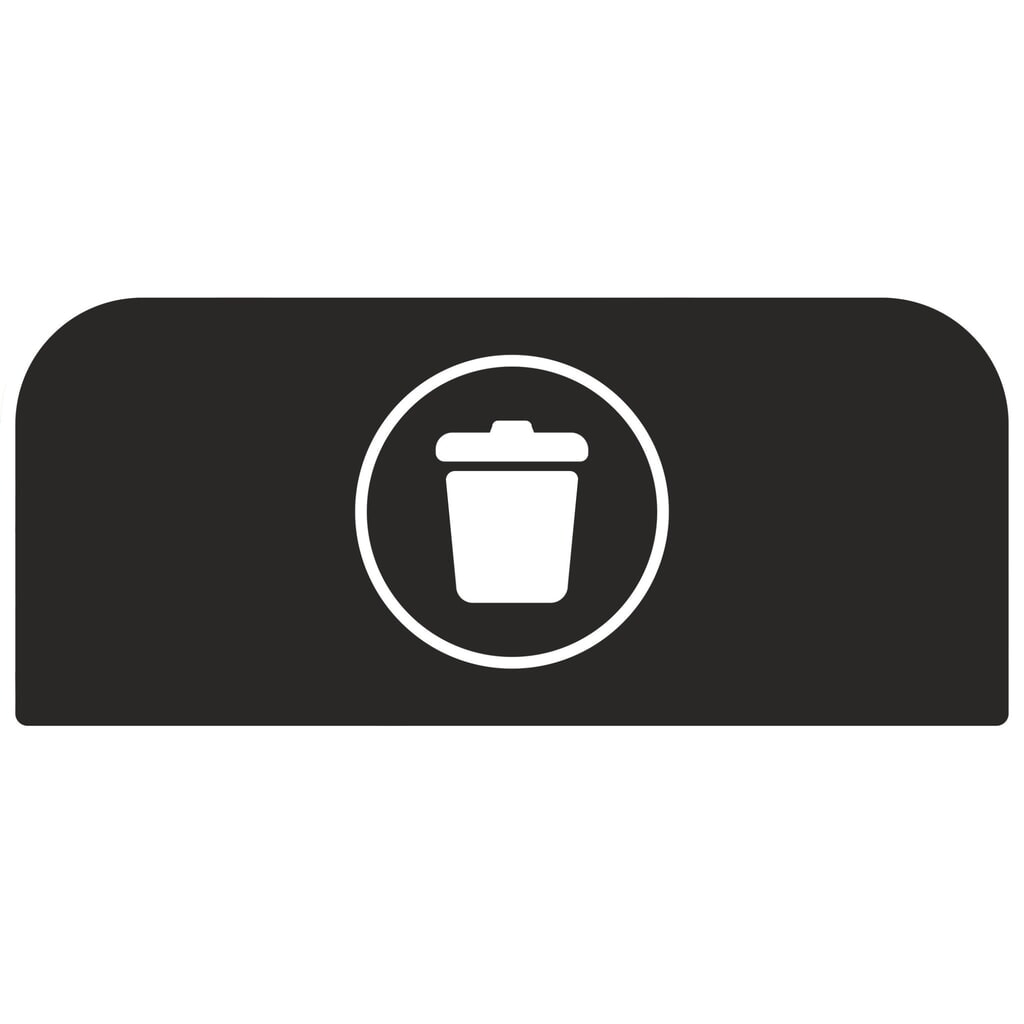 Illustration du produit: Panneau de signalisation Déchets pour conteneurs à déchets Rubbermaid® Configure Recycling, 57 litres, noir