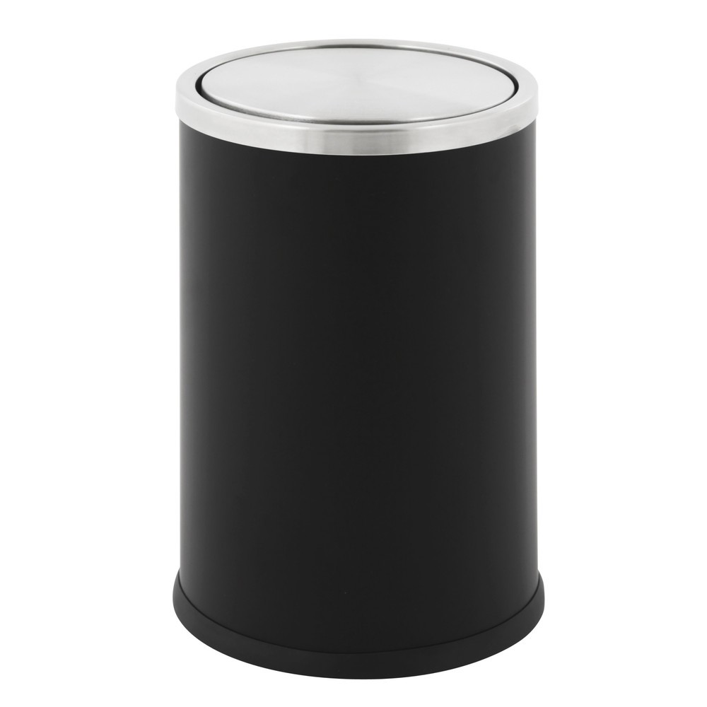 N° de l'image du produit 1 : Corbeille à papier Swing, avec clapet oscillant, 10 litres, noir