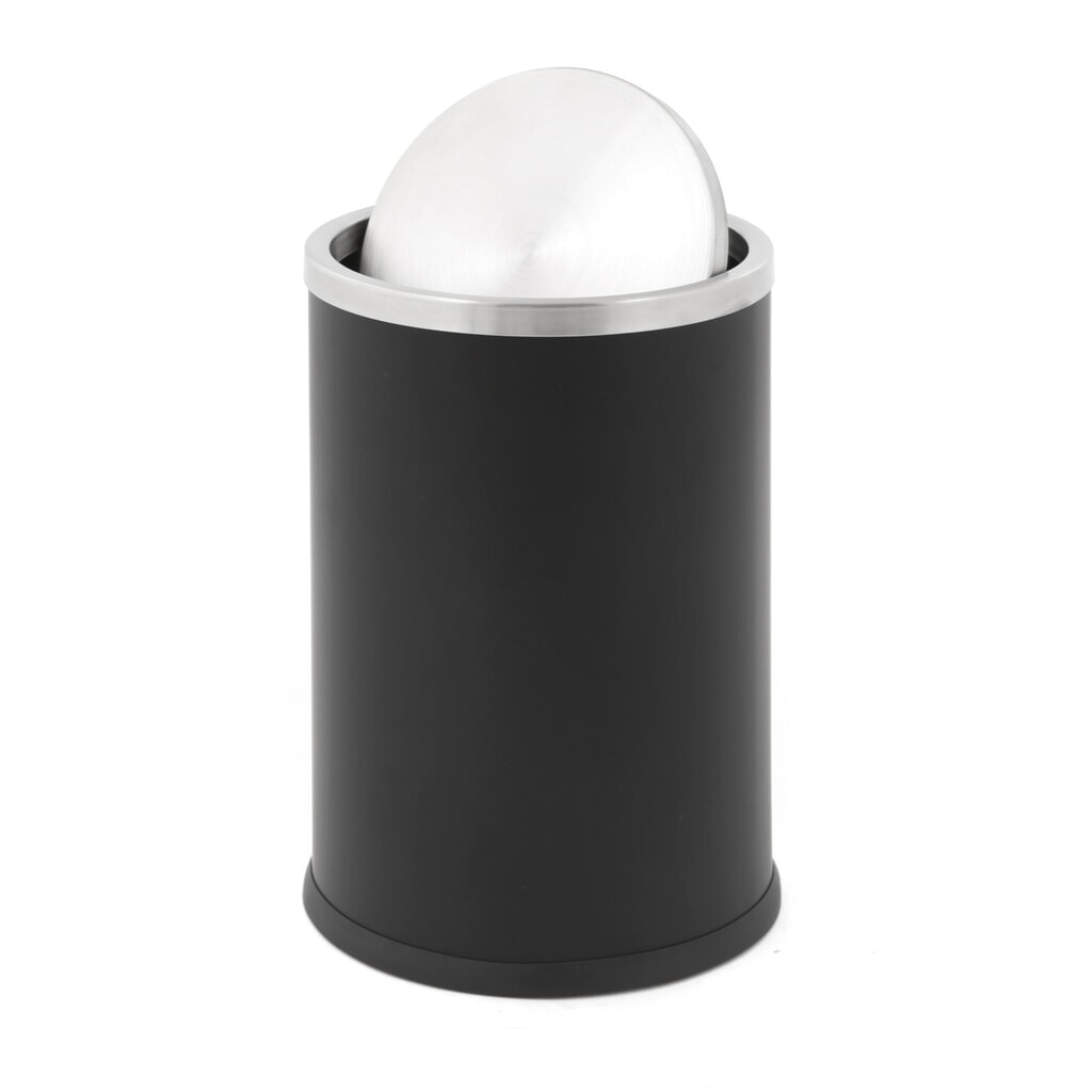 Corbeille à papier Swing, avec clapet oscillant, 10 litres, noir N° de l'image du produit 2 : Corbeille à papier Swing, avec clapet oscillant, 10 litres, noir