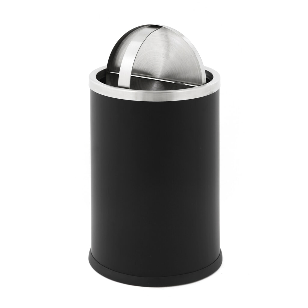 Corbeille à papier Swing, avec clapet oscillant, 10 litres, noir N° de l'image du produit 3 : Corbeille à papier Swing, avec clapet oscillant, 10 litres, noir