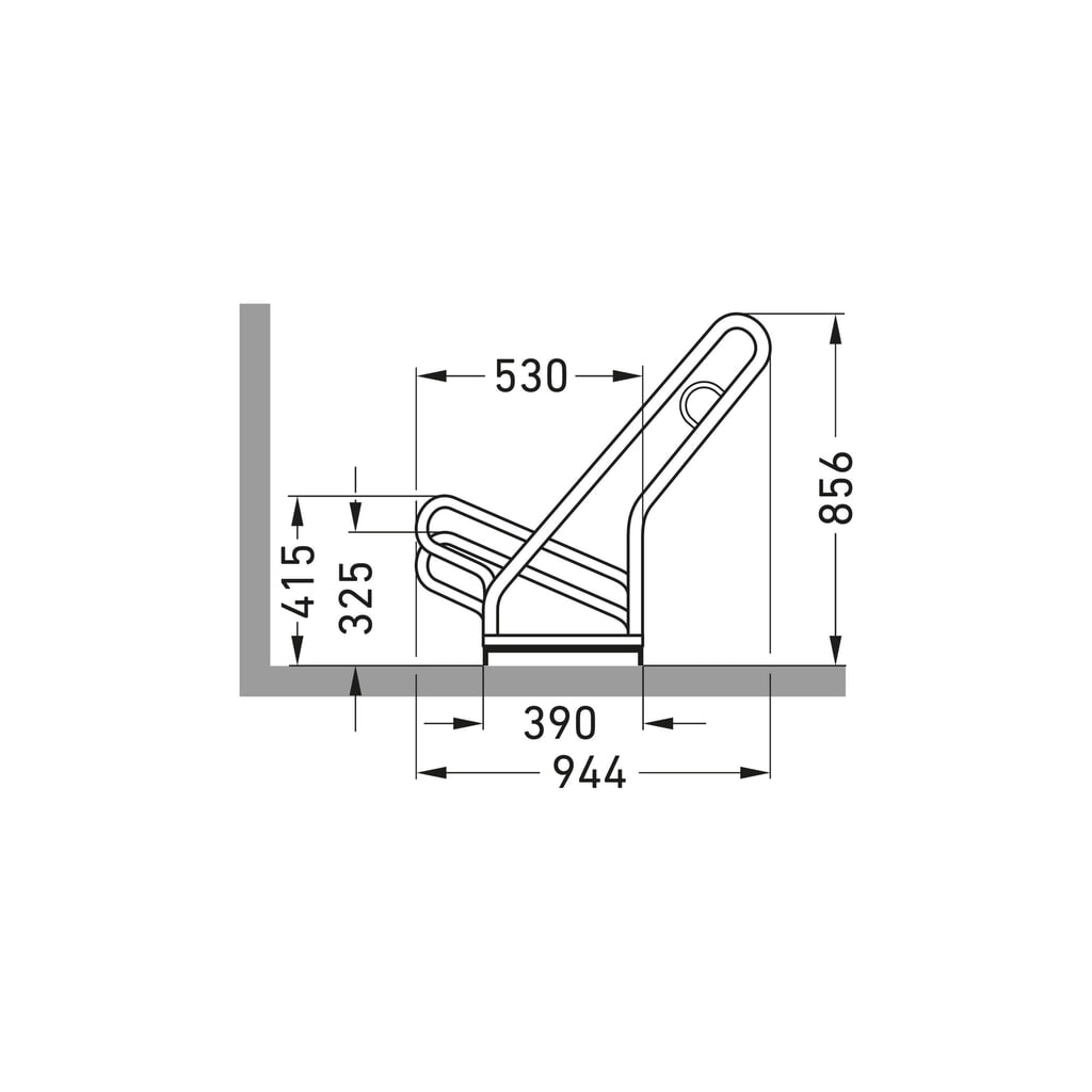 N° de l'image du produit 7 : wsm® Parc à vélo, stationnement d’1 côté, 2 emplacements, écart entre les roues 350 mm