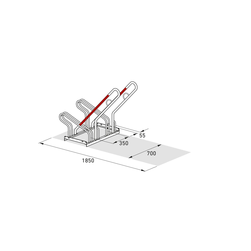 wsm® Parc à vélo, stationnement d’1 côté, 2 emplacements, écart entre les roues 350 mm N° de l'image du produit 8 : wsm® Parc à vélo, stationnement d’1 côté, 2 emplacements, écart entre les roues 350 mm
