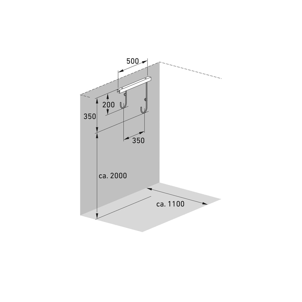 Numéro de l'image du produit 7: Parking suspendu en rang, 2 emplacements, montage au mur