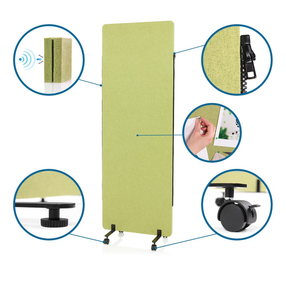 Numéro de l'image du produit 3: Système de parois de séparation mobiles acoustiques hjh OFFICE FLEXMIUT, lot de 2, vert