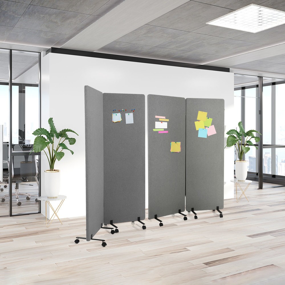 Numéro de l'image du produit 2: Système de parois de séparation mobiles acoustiques hjh OFFICE FLEXMIUT, lot de 2, gris foncé