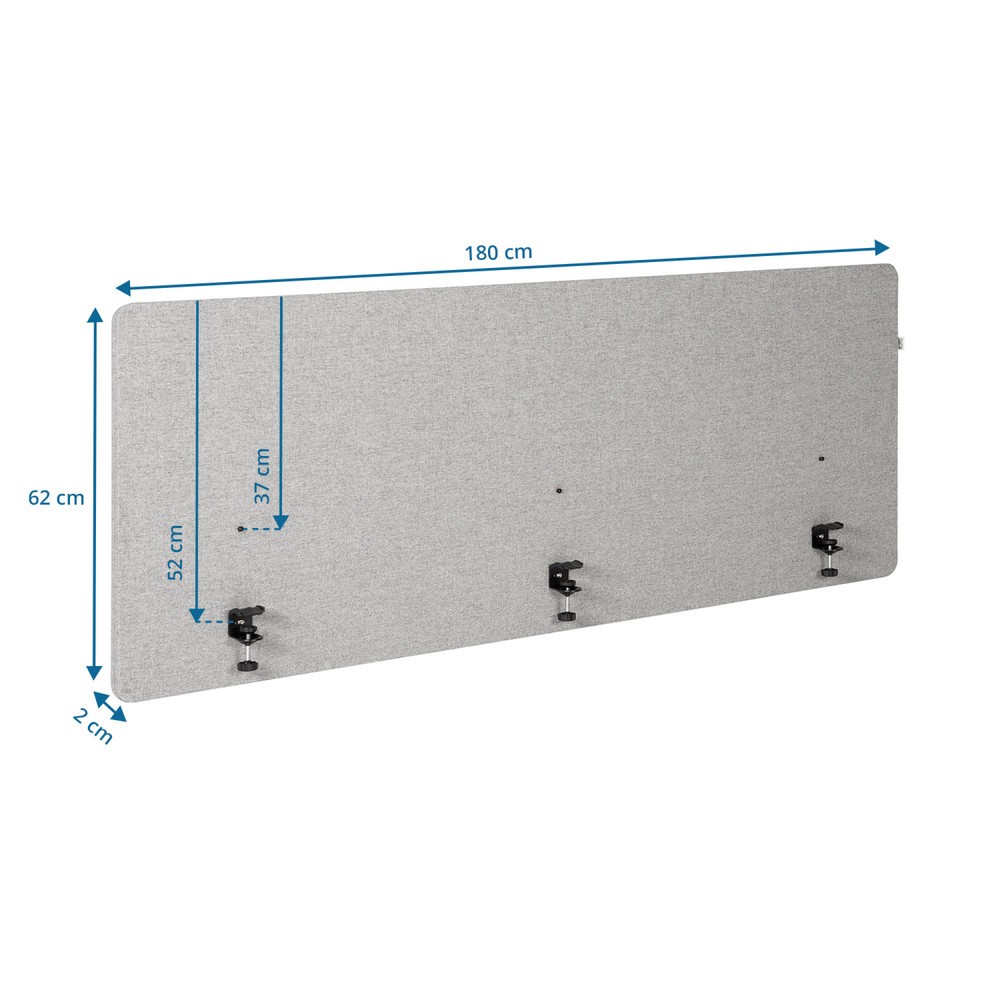 Numéro de l'image du produit 8: Paroi de séparation acoustique de bureau hjh OFFICE FLEXMIUT D 180 cm, gris clair