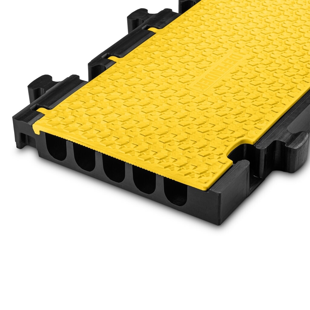 N° de l'image du produit 3 : Partie centrale du passage de câbles Defender® MIDI 5 2D by Adam Hall, 5 canaux, noire/jaune, demi-version