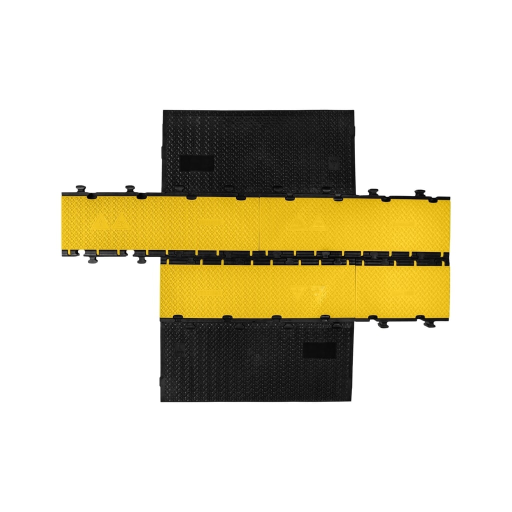 Partie centrale du passage de câbles Defender® MIDI 5 2D by Adam Hall, 5 canaux, noire/jaune, demi-version N° de l'image du produit 4 : Partie centrale du passage de câbles Defender® MIDI 5 2D by Adam Hall, 5 canaux, noire/jaune, demi-version