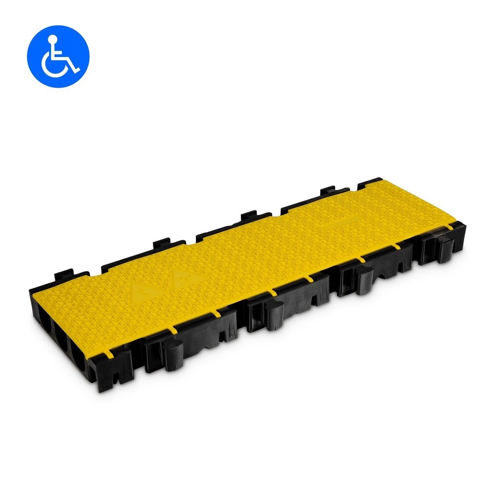 Numéro de l'image du produit 1: Partie centrale du passage de câbles Defender® MIDI 3 2D by Adam Hall, 3 canaux, noire/jaune