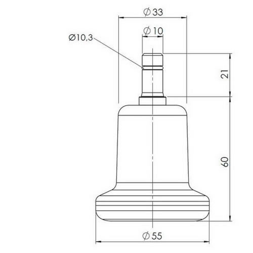 Numéro de l'image du produit 4: 5x patins hjh OFFICESTAND petits n° 10 tige 10mm / pieds 50mm, (lot de 5)