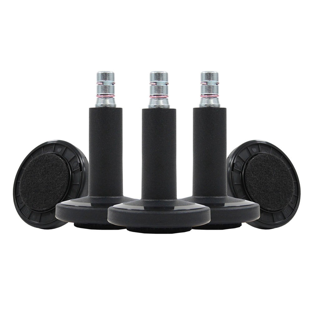 Numéro de l'image du produit 3: 5x patins de sol hjh OFFICE STATO-M tige 11 mm / 60 mm pieds avec feutre, (lot de 5), noir