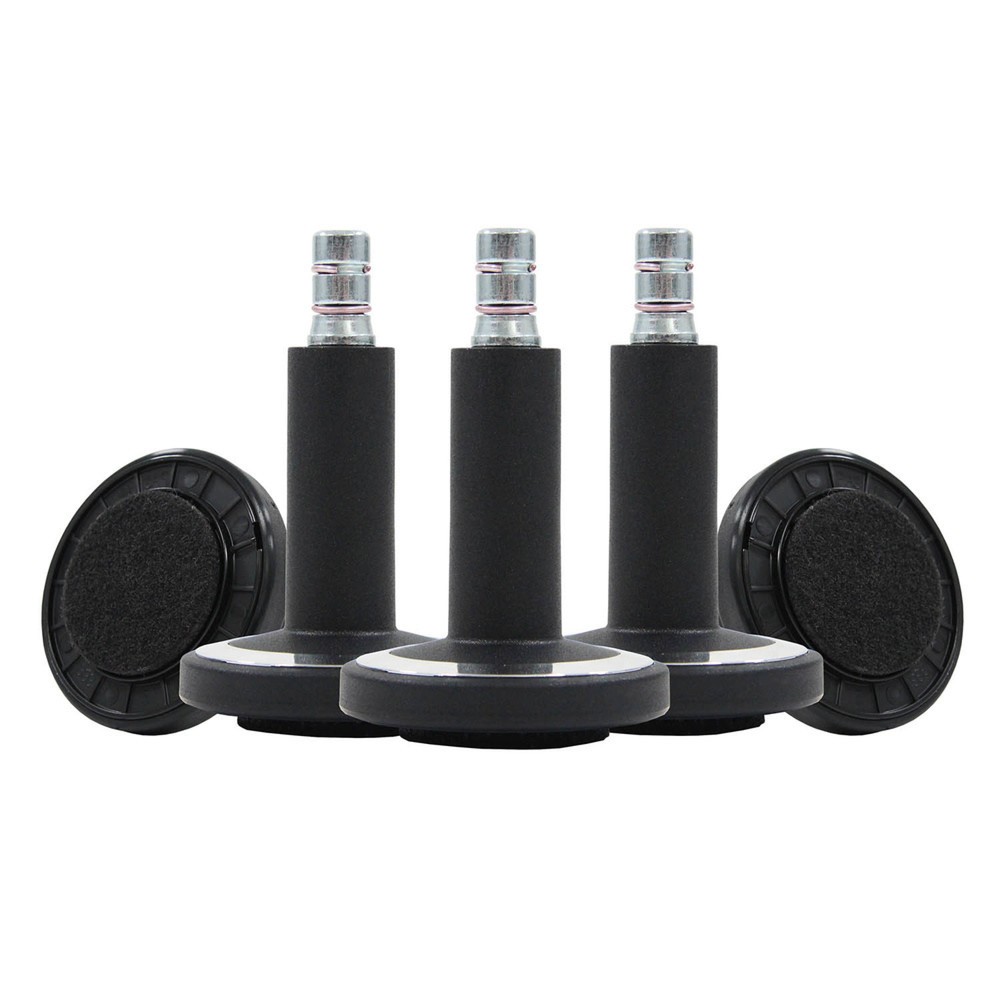 Numéro de l'image du produit 3: 5x patins de sol hjh OFFICE STATO-M tige 11 mm / 60 mm pieds avec feutre, (lot de 5), noir/chromé
