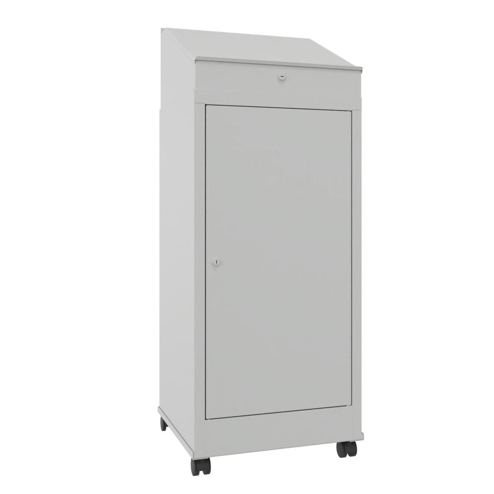N° de l'image du produit 1 : PAVOY pupitre industriel, mobile, H x l x P 1 330 x 500 x 500 mm, 2 tablettes, gris clair, gris clair