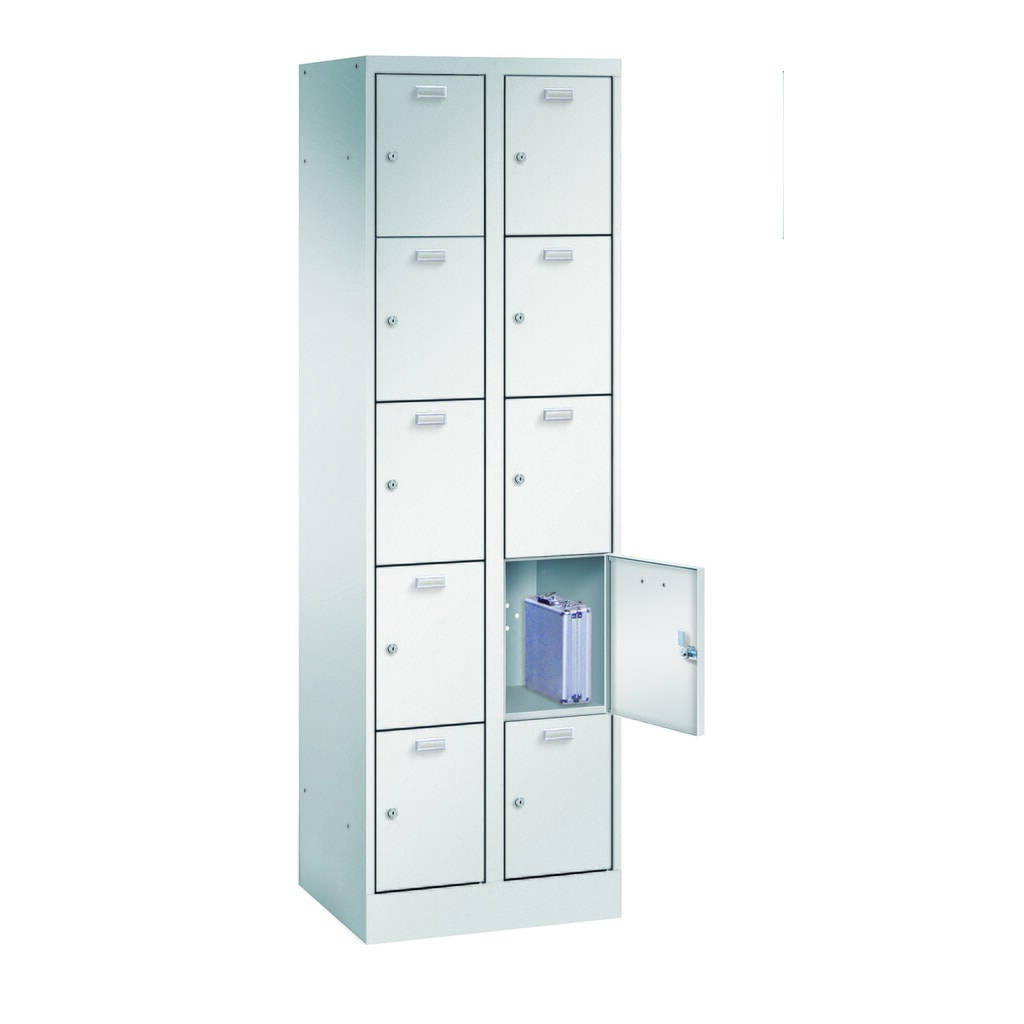 N° de l'image du produit 1 : PAVOY Meuble coffre-fort, 2 x 5 casiers, serrure à cylindre, HxlxP 1 950 x 600 x 500 mm, largeur de compartiment 300 mm