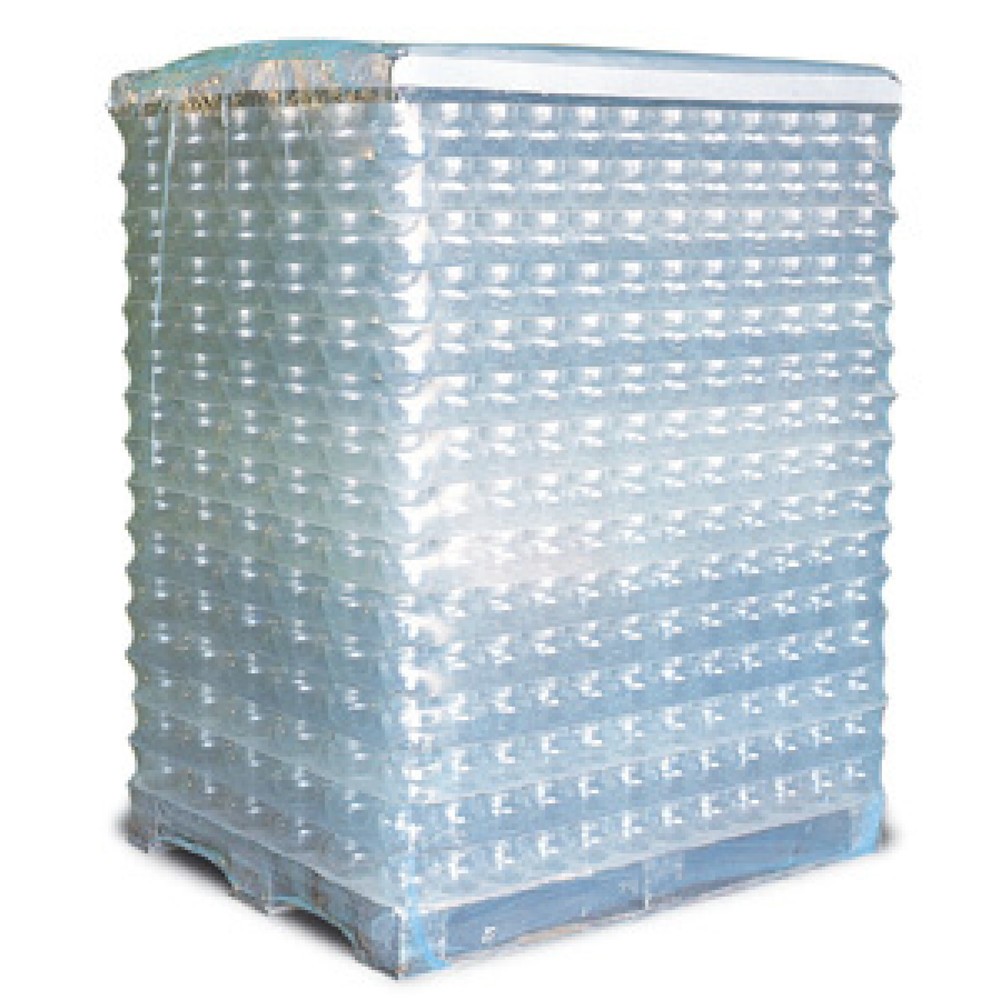 Illustration du produit: Housse rétractable en PE, 1 250 + 1 000 x 2 000 mm, 125 µm, transparente, avec soufflet latéral